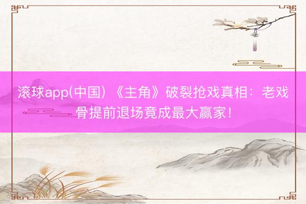 滚球app(中国) 《主角》破裂抢戏真相：老戏骨提前退场竟成最大赢家！