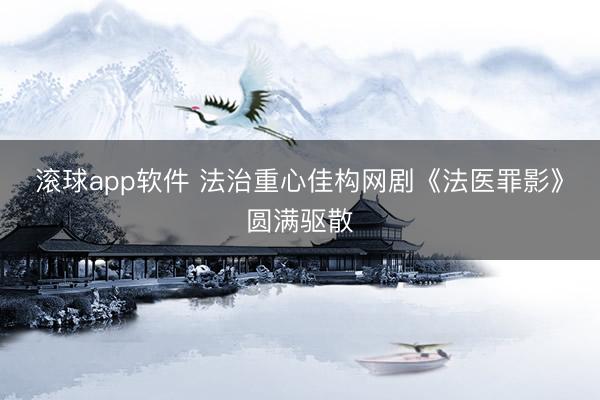 滚球app软件 法治重心佳构网剧《法医罪影》圆满驱散